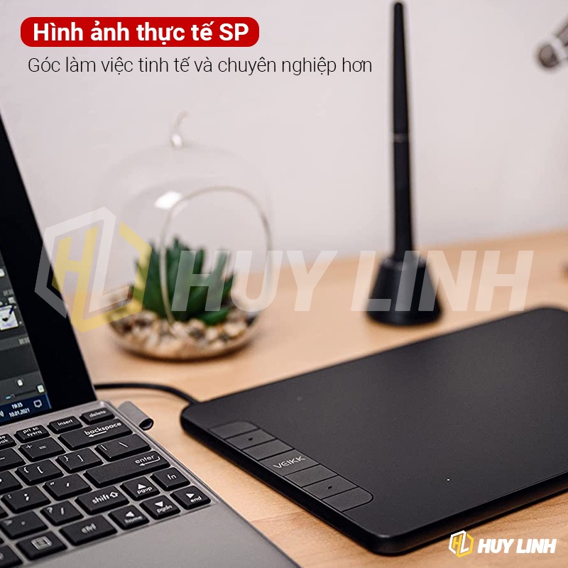 Bảng vẽ cảm ứng VEIKK VK640 6 phím tắt - KT 6x4 Inch tương thích với Android, Windows và Mac OS