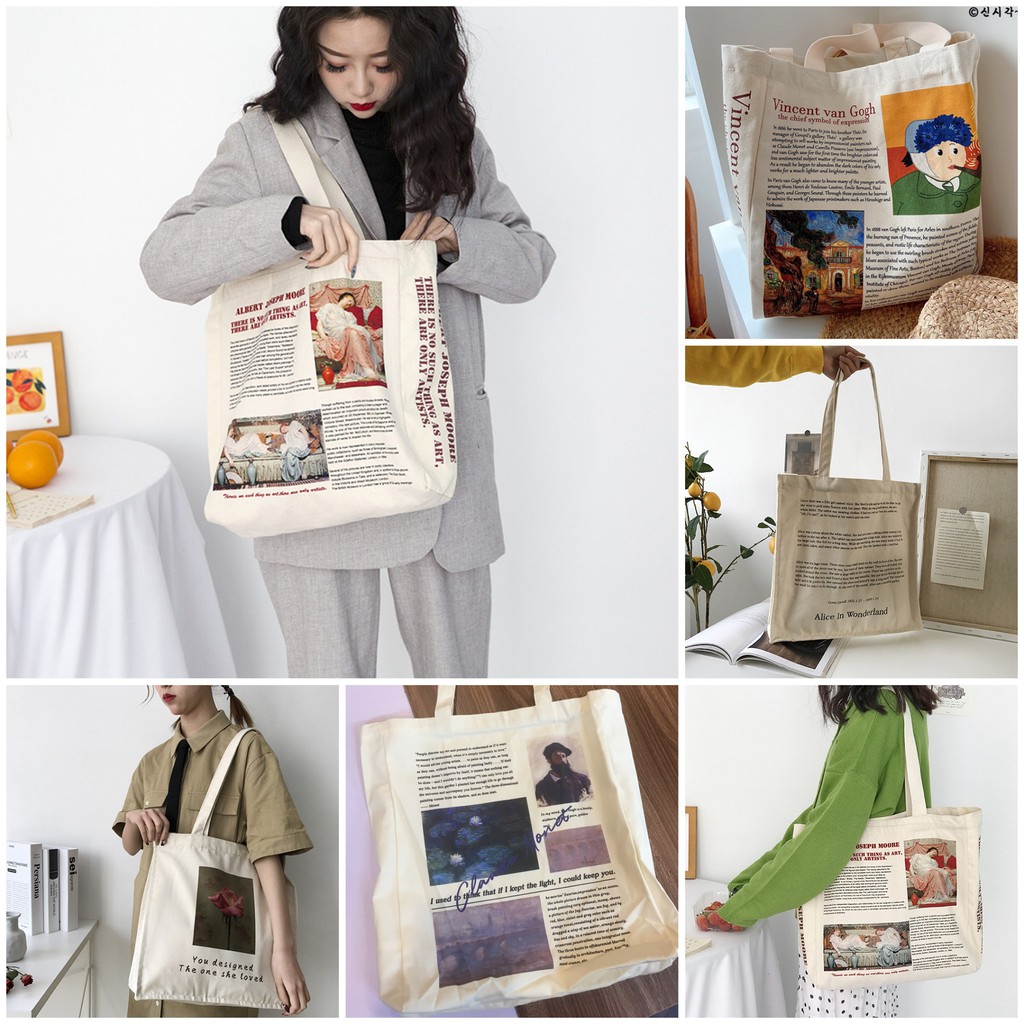 [HOT NHẤT SHOPEE] Túi vải tote đựng đồ canvas đeo chéo nhiều mẫu phong cách Hàn Quốc cao cấp | BigBuy360 - bigbuy360.vn