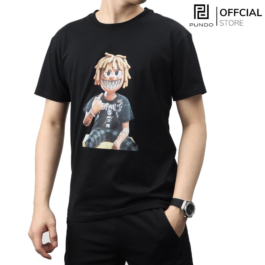 Áo thun nam cổ tròn tay ngắn , vải cotton cao cấp ,2 màu trắng đen size đến 85kg PUNDO ATPD50