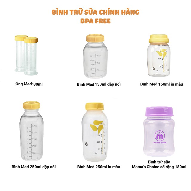 Bình trữ sữa cho mẹ đựng sữa, hút sữa, bảo quản sữa mẹ dung tích 80ml-150ml