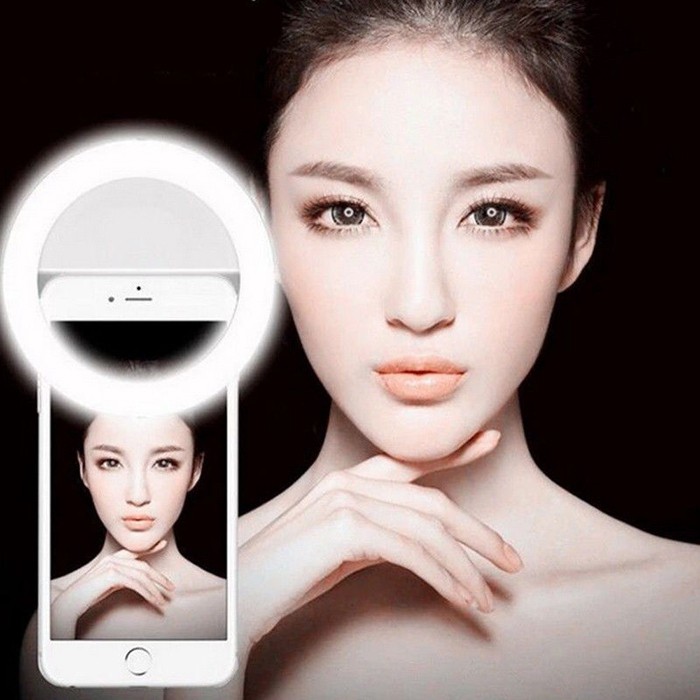 Đèn LED selfie trợ sáng pro chụp hình tự sướng ring light SLED-RK12 pin sạc