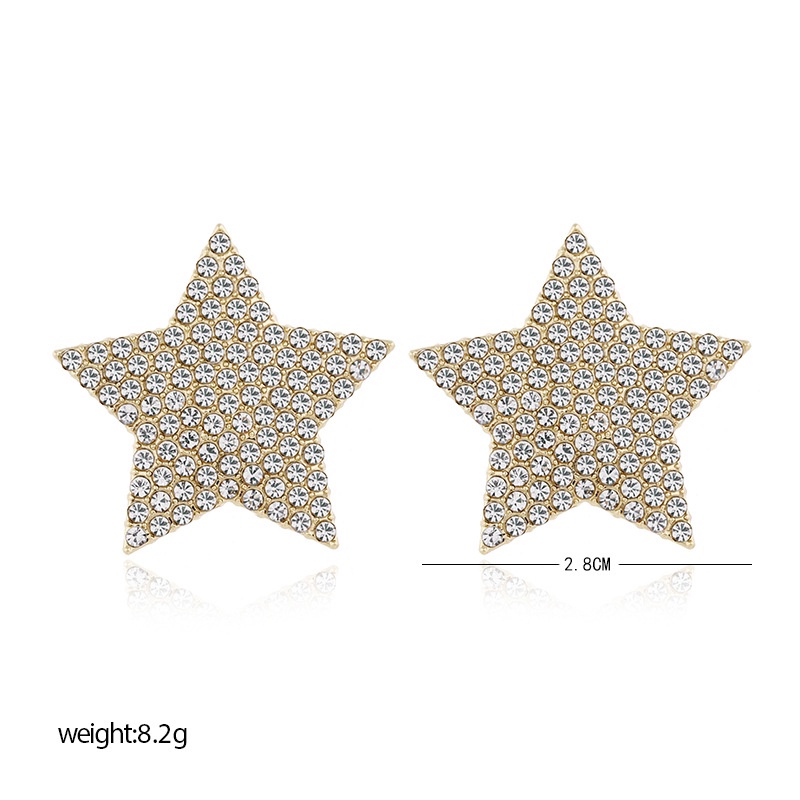 Bông Tai Đính Đá Hình Ngôi Sao Phong Cách Thời Trang Âu Mỹ