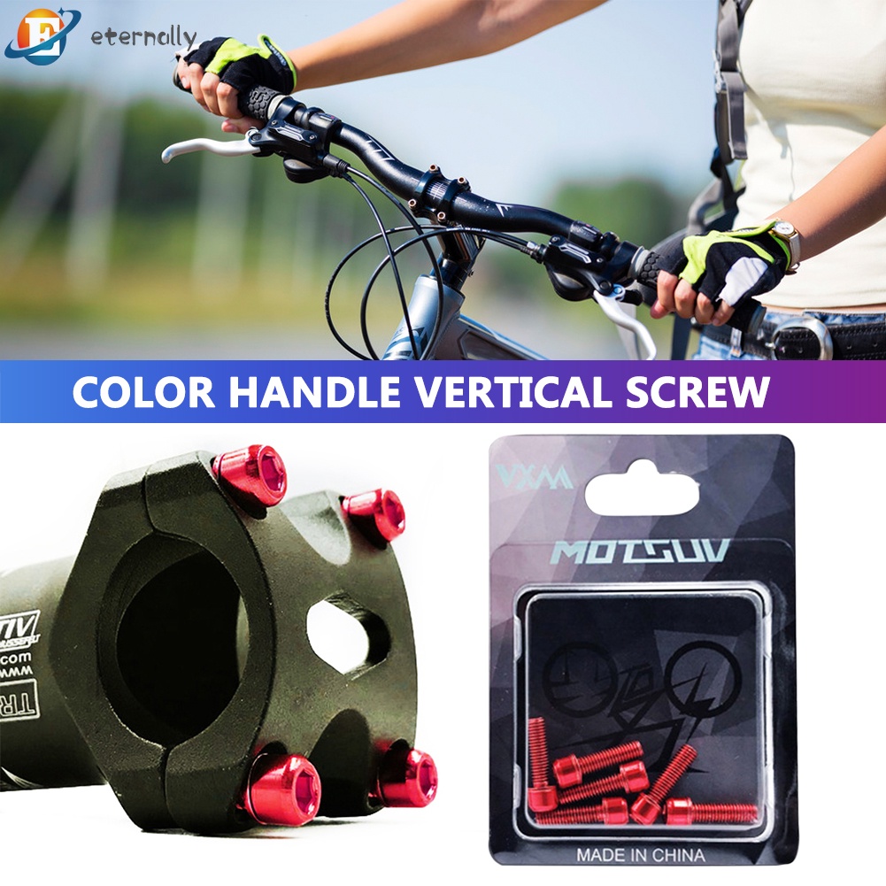 Bộ 6 ốc vít bằng titan M5x18mm kèm vòng đệm cho xe đạp