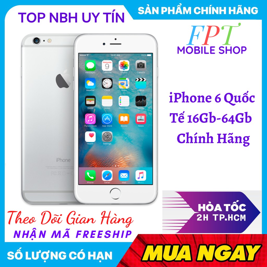 Điện Thoại Apple iPhone 6 64Gb Bản Quốc Tế Mới Zin Đủ Màu Hàng hãng | BigBuy360 - bigbuy360.vn