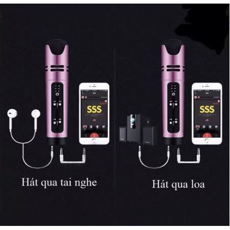 [Mã ELMSBC giảm 8% đơn 300k] Micro C16 Livestream, Hát Karaoke Tích Hợp Sound card và micro thu âm - Loại 1