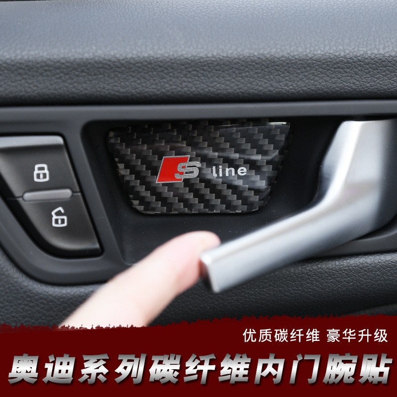 Miếng Dán Tay Nắm Cửa Bằng Sợi Carbon Cao Cấp Cho Xe Hơi Audi Kameng B8 B9 A3 A4 A5 A6 A3 Q3 Q5 Q7