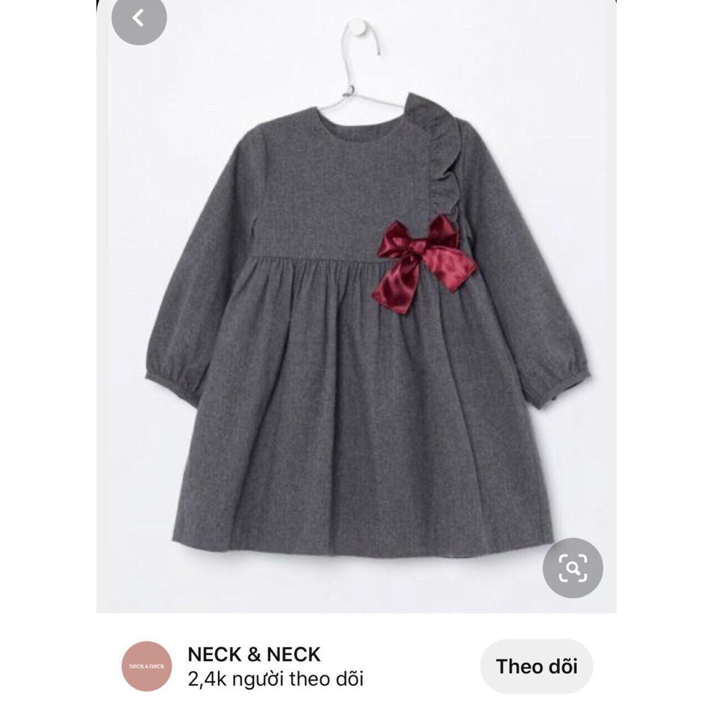 Váy Nect&Neck bèo vai nơ đỏ ngực