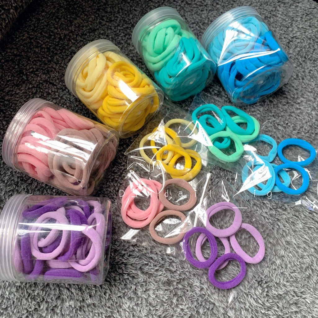 Set 5 Chun Buộc Tóc Mi Ni Trơn Không Dính Tóc Set Buộc Tóc Hàn Quốc