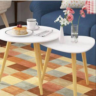Bộ bàn sofa 2 cái sơn trắng 2K