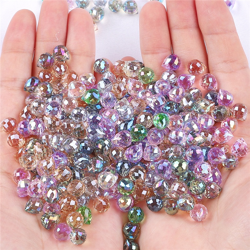 10 Hạt Đá Pha Lê 9x8mm Nhiều Màu Dùng Làm Trang Sức