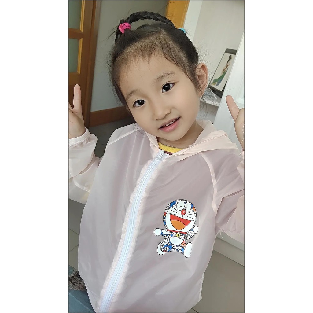 Áo chống nắng nhiều màu hoạ tiết Doraemon cho bé trai & bé gái