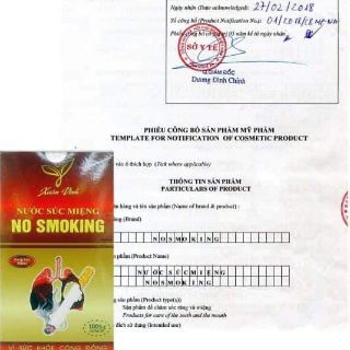 Nước súc miệng cai thuốc No smoking
