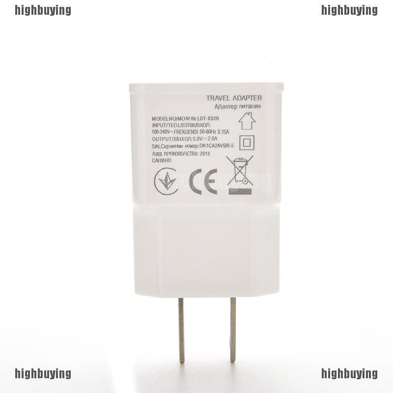 Củ sạc 2 cổng USB 5V 2A đầu cắm US/EU tiện dụng