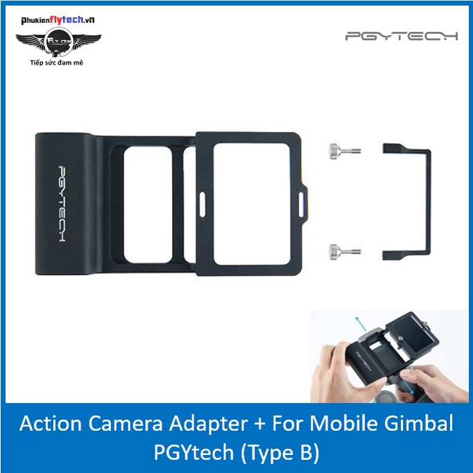 Bộ giá gắn Action Camera Adapter+ for Mobile Gimbal – Xoay dọc - PGYtech - Hàng chính hãng - Cân bằng camera tốt.