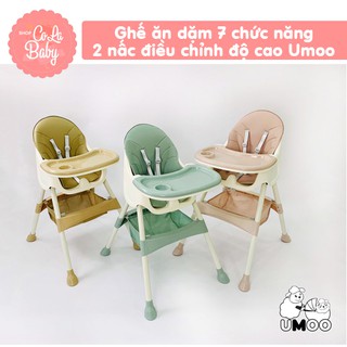 Ghế ăn dặm Umoo 2020, 7 chức năng 2 nấc điều chỉnh độ cao thiết kế gọn, đẹp, chắc chắn [Có sẵn- Đủ màu - BH 1 năm]