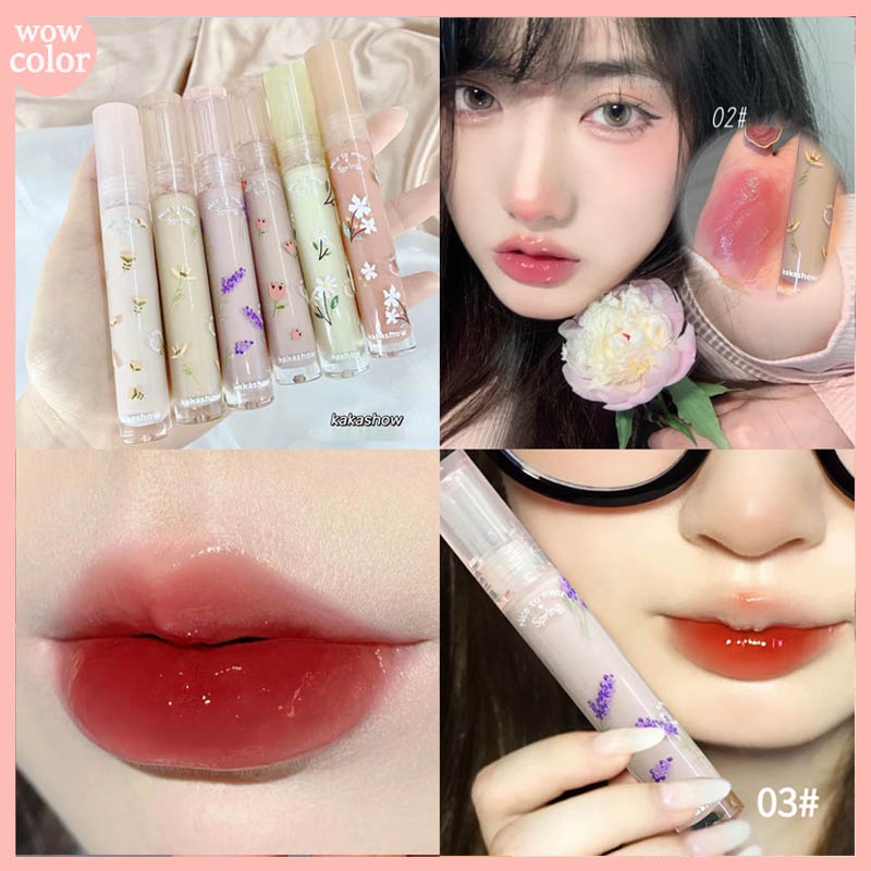 Son Bóng KAKASHOW Màu Nude Nhạt Mềm Mượt Nuôi Dưỡng Môi Chống Nước Lâu Trôi/Son Môi KAKASHOW Lấp Lánh Sáng Bóng Màu Nude Nhạt Mềm Mượt Nuôi Dưỡng Môi Chống Nước