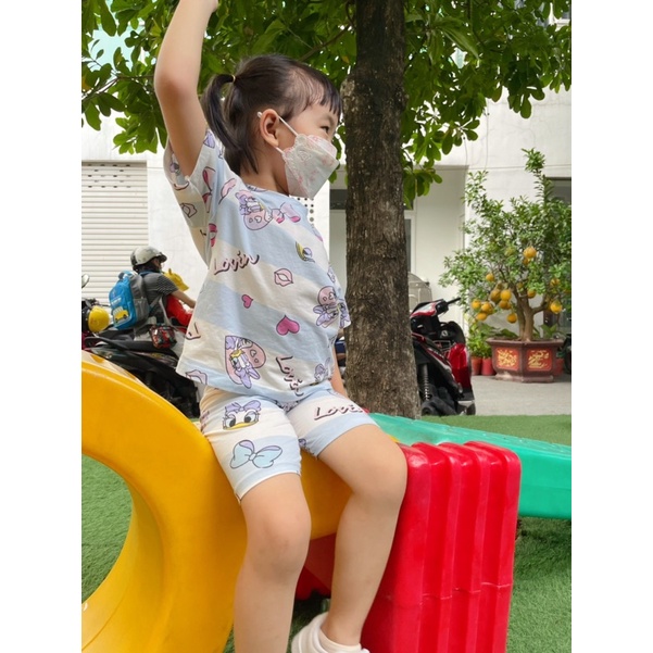 Bộ thun cotton cho bé gái 7-17kg