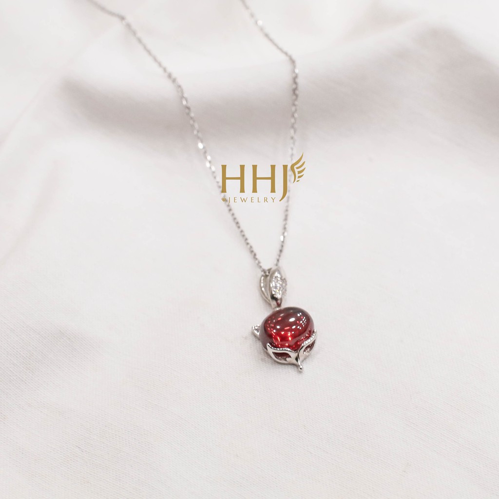 Dây chuyền hồ ly đá đỏ - HHJ - Bạc S925