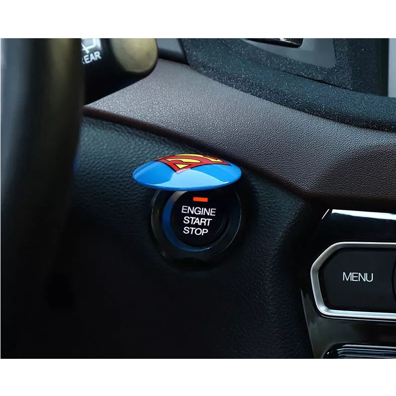 Nắp Bảo Vệ Trang Trí Nút Khởi Động Xe Ô Tô Hình Khiên Marvel