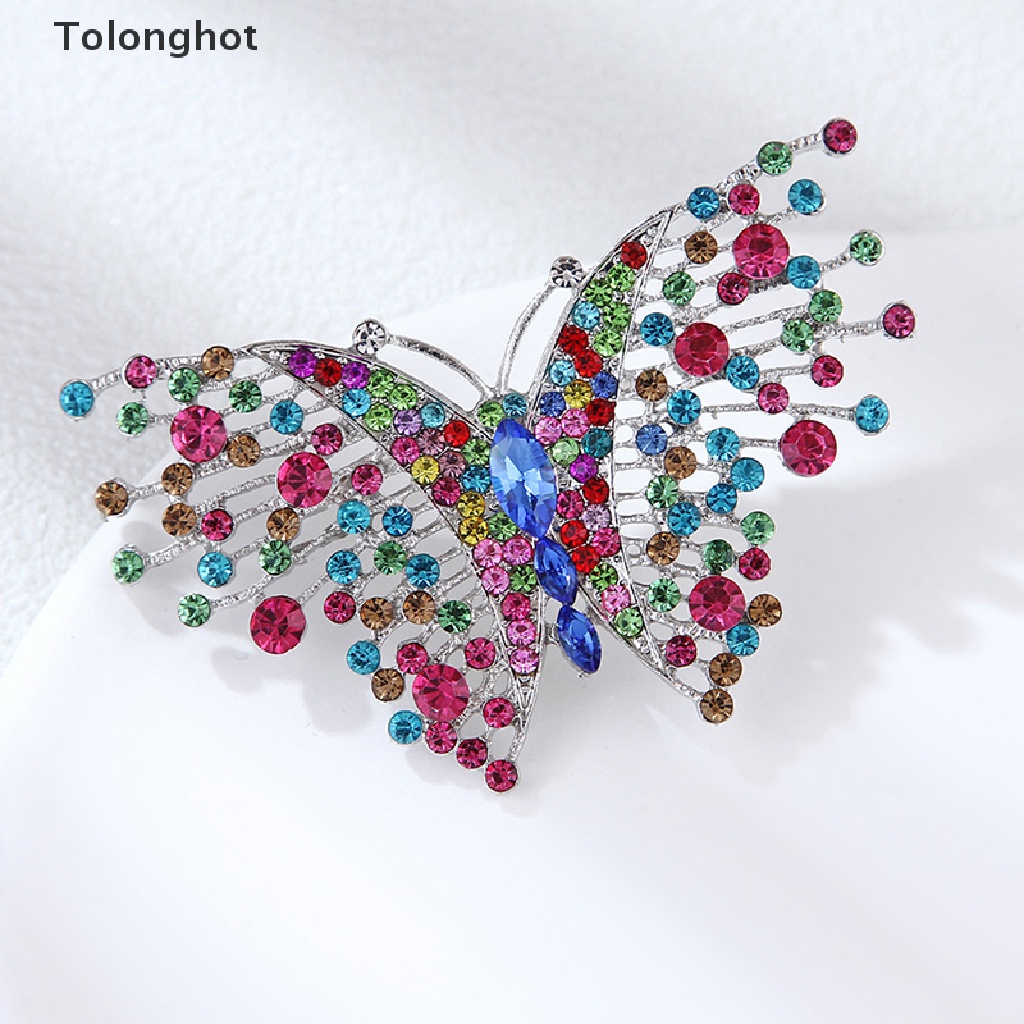 Ghim Cài Áo Hình Bướm Đính Đá Nhiều Màu Sắc Dành Cho Nữ