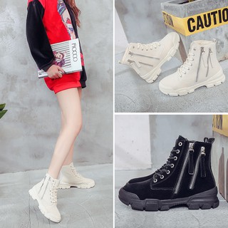 Giày boot cổ lửng,giày boot da lộn không độn đế B135