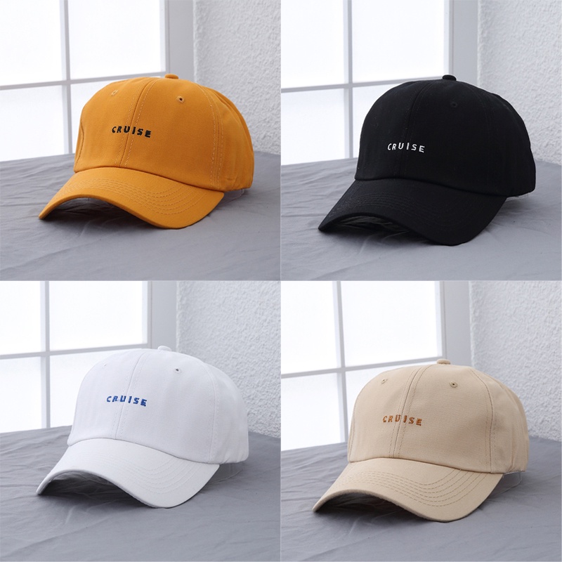 Mũ lưỡi trai thêu họa tiết đơn giản thời trang phong cách hiphop Hàn Quốc