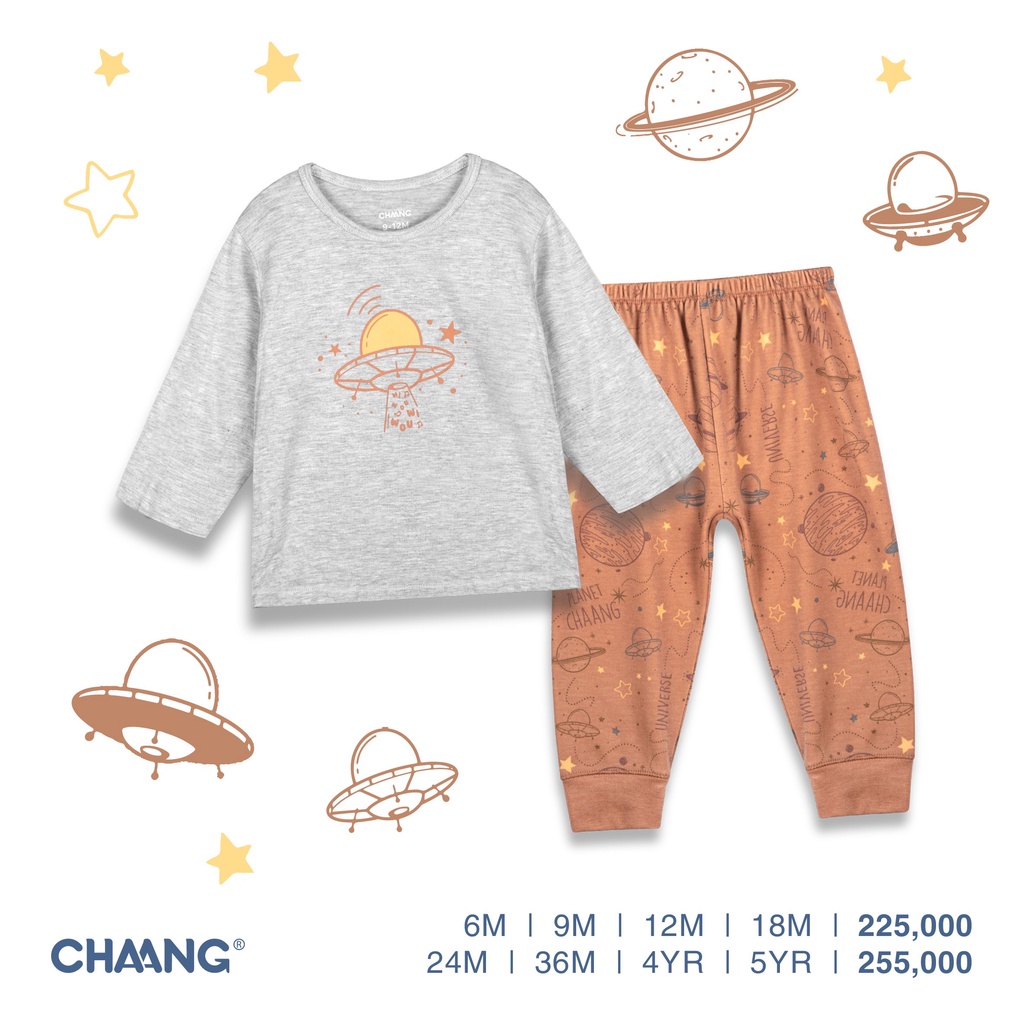 Bộ quần áo dài tay thu đông bé trai bé gái Chaang Cosmos