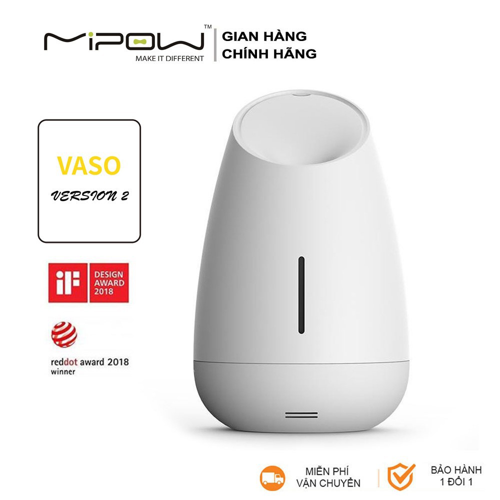 Máy xông tinh dầu Mipow Vaso 2.0 Aroma Diffuser Version 2 - Máy khuếch tán tinh dầu - Hàng Chính Hãng