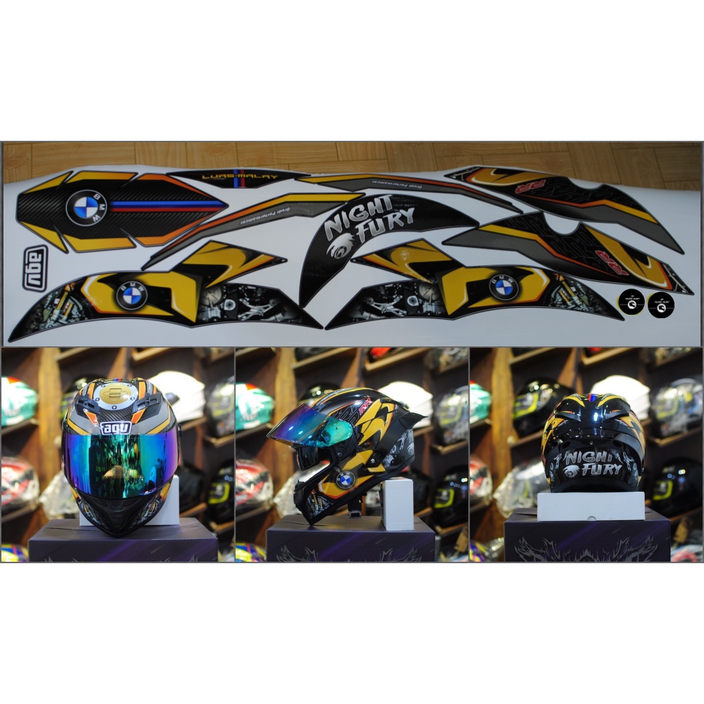 Tem BMW dán mũ bảo hiểm fullface