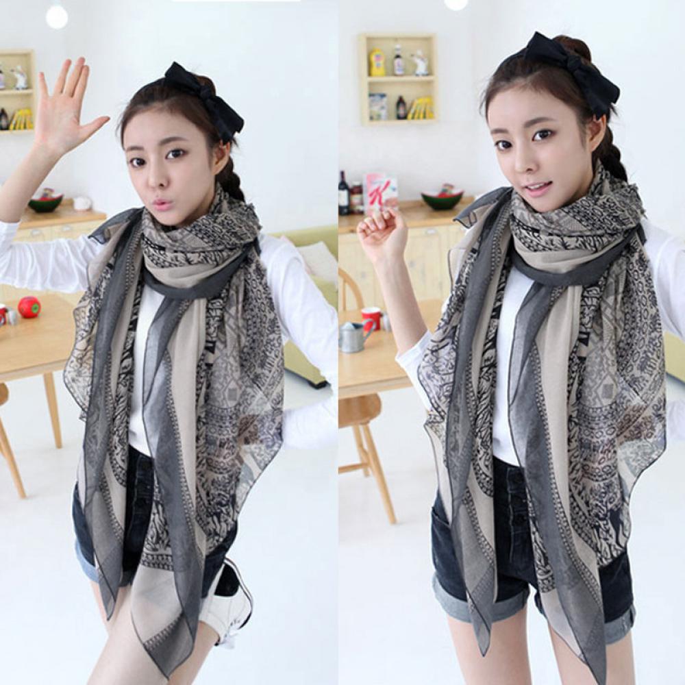 Khăn Choàng Cổ Dài Mềm Mại Phong Cách Cổ Điển Cho Nữ