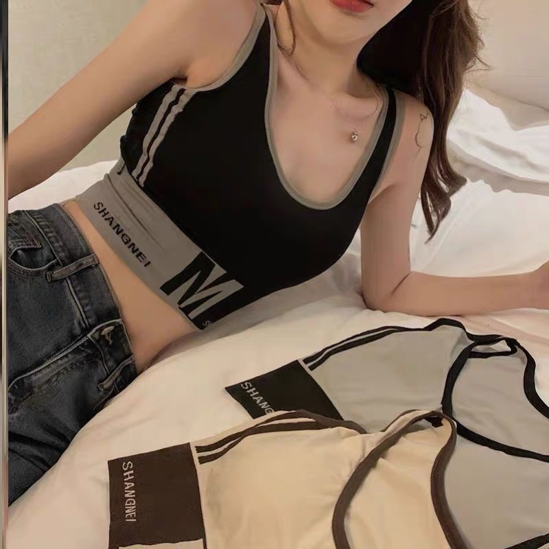 MS242 Áo ba lỗ chữ M phối màu croptop