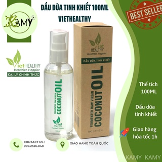 Dầu dừa nguyên chất ép lạnh VIETHEALTHY giúp dưỡng tóc, da & môi thiên nhiên, làm săn búi t.r.ĩ