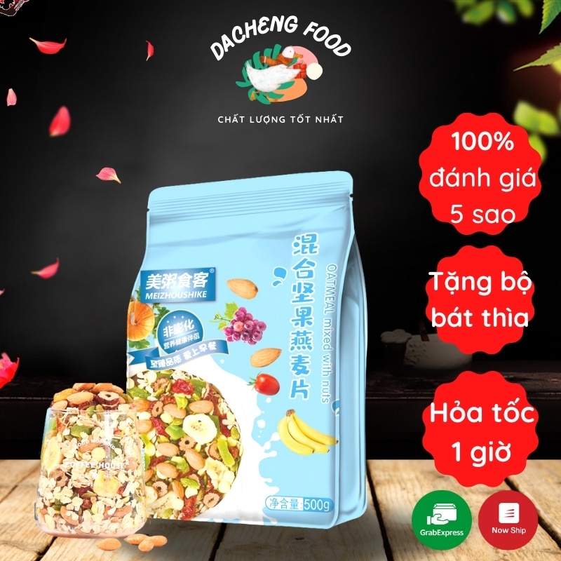 Ngũ cốc yến mạch trái cây nguyên hạt ăn liền, bổ sung dinh dưỡng cho người giảm cân, ăn kiêng, bà bầu, eat clean