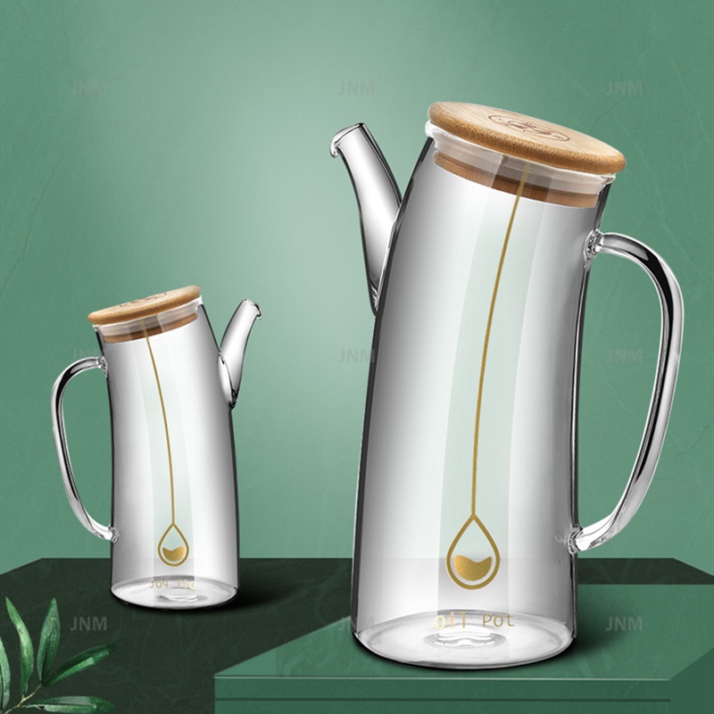 Bình Thủy Tinh Chịu Nhiệt Dung Tích 750ml Đựng Gia Vị / Dầu Ăn Tiện Dụng Cho Nhà Bếp