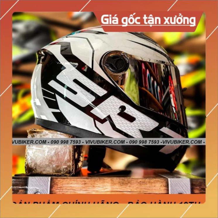 KHO SG- Mũ nón bảo hiểm Fullface Asia m136 đen nhám, Fullface đen bóng AGU kính đen chính hãng bảo hành 12t
