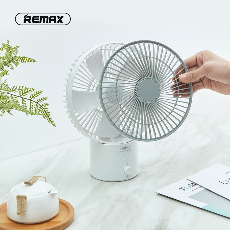 Quạt tích điện F31 năng động hiện đại xoay 12 độ dung lương pin 4000mah &lt;CHÍNH HÃNG REMAX-3 in 1 &gt;