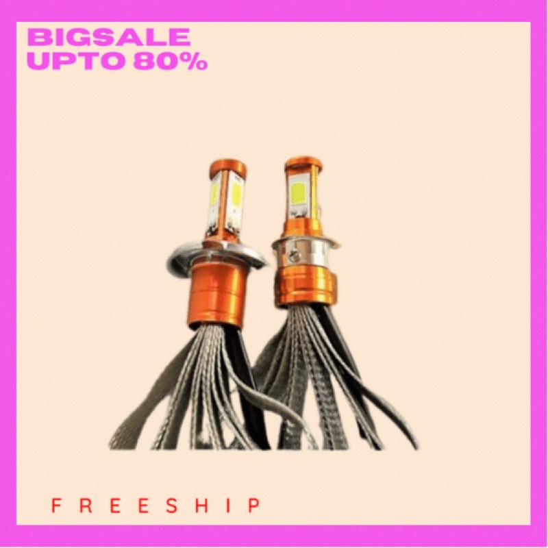 BÓNG ĐÈN LED XE MÁY 3 TIM BMU CHẤT LƯỢNG CAO ĐÈN LED XE MÁY SIÊU SÁNG ĐÈN PHA LED XE MÁY