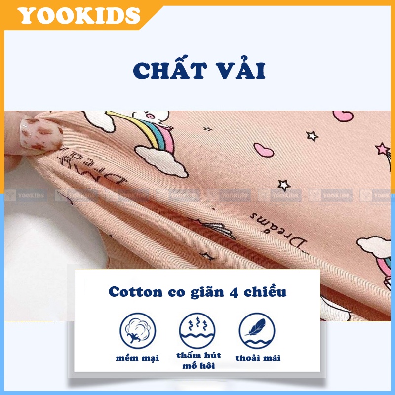 Đồ bộ cho bé YOOKIDS chất cotton mềm mịn co giãn 4 chiều, Bộ thu đông cho bé trai bé gái 1 2 3 4 5 tuổi