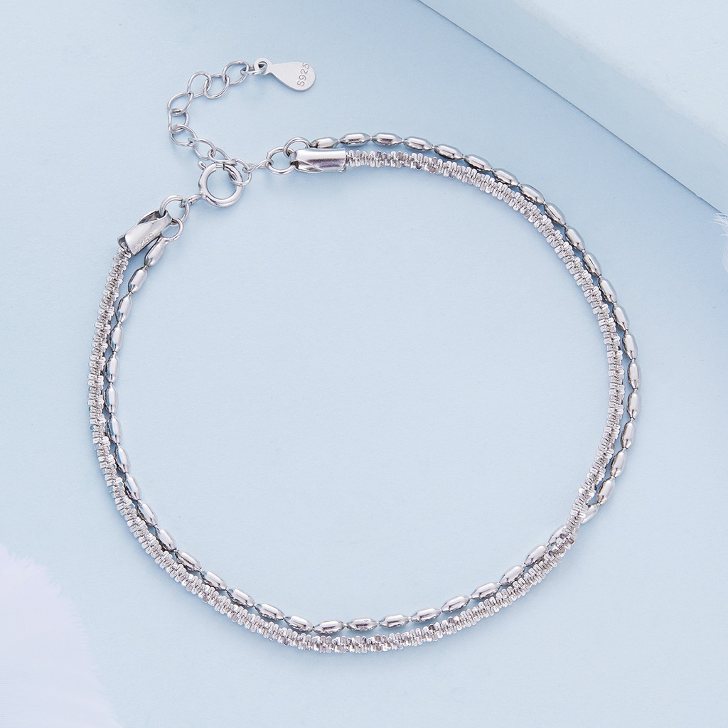 BAMOER Vòng Đeo Tay Xi bạc 925 KiểU DáNg Đơn GiảN Cho CặP Đôi