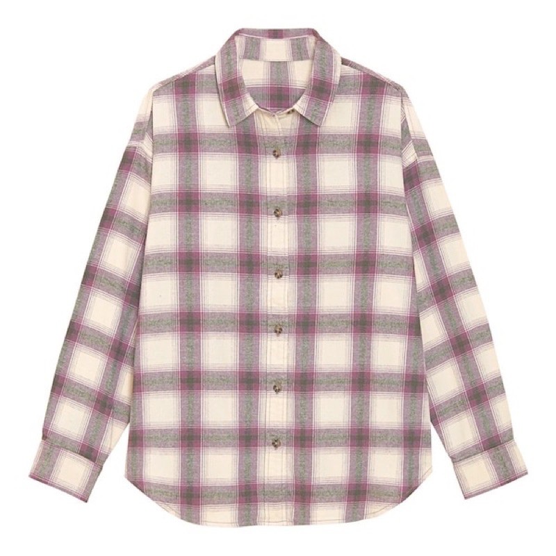 Áo sơ mi nữ kẻ caro dòng Flannel thời trang của GU - Nhật | BigBuy360 - bigbuy360.vn