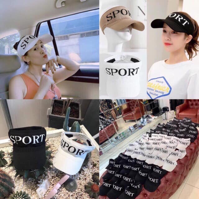 Mũ len lưỡi trai in chữ SPORT