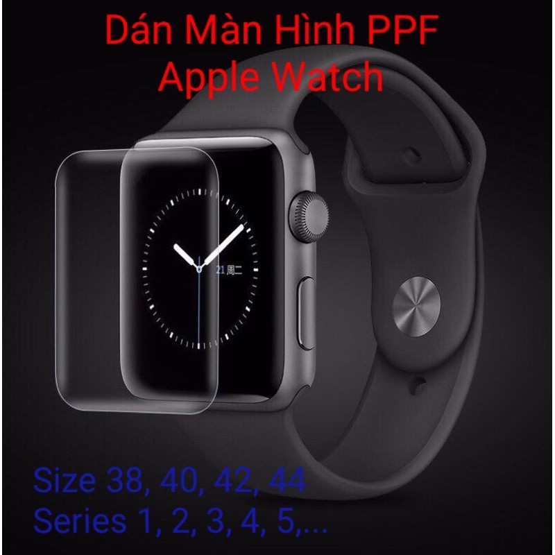 Miếng Dán Màn Hình Đồng Hồ Apple Watch PPF Trong Suốt Size 38 40 42 44