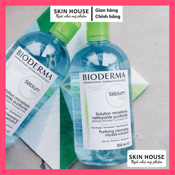 (Mẫu Mới) Nước Tẩy trang BIODERMA 500ml nội địa Pháp (Nắp xanh lá)