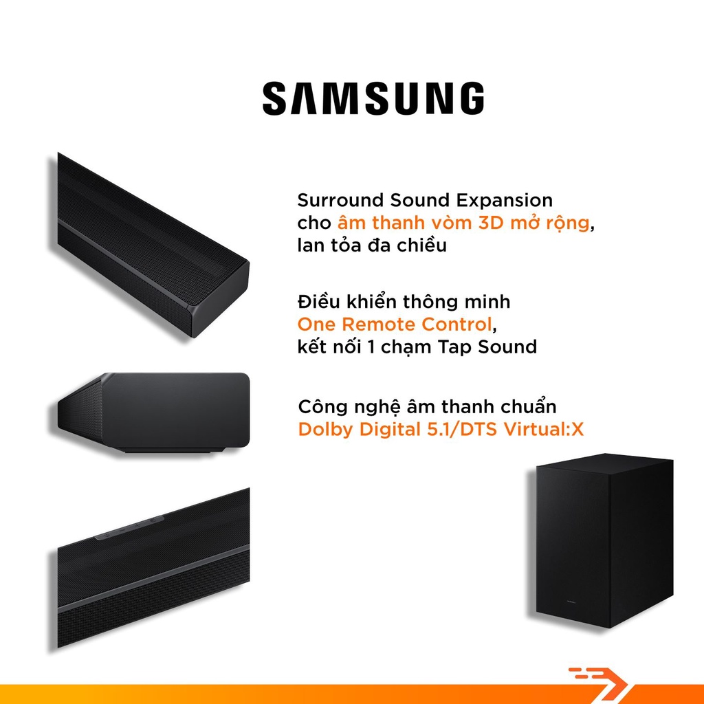 Loa Soundbar TV Bluetooth Samsung 2.1 HW-A550/XV - Bảo Hành Chính Hãng