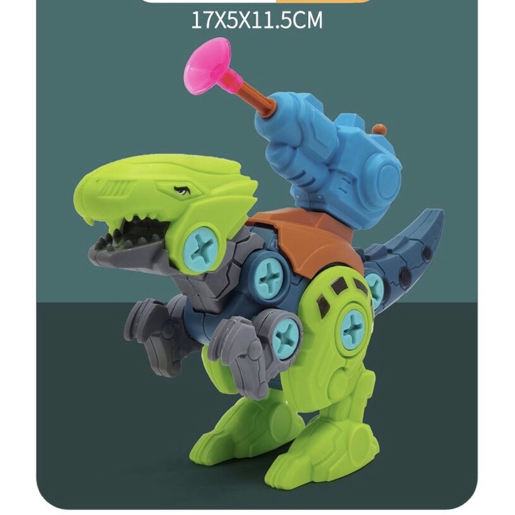 Khủng long lắp ghép (có bắn tên bằng nhựa mềm) giúp bé sáng tạo - giao màu ngẫu nhiên