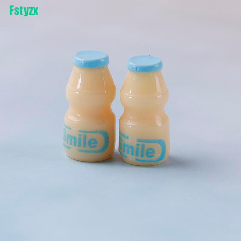 fstyzx 2PCS 1:12 Dollhouse miniature Japanese and Korean food accessories yogurt bottle