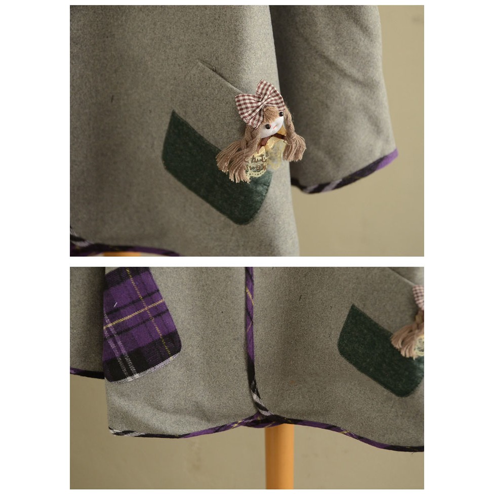 Áo Khoác Gió Phối Nút Ấm Áp Thời Trang Mùa Đông Cho Nữ