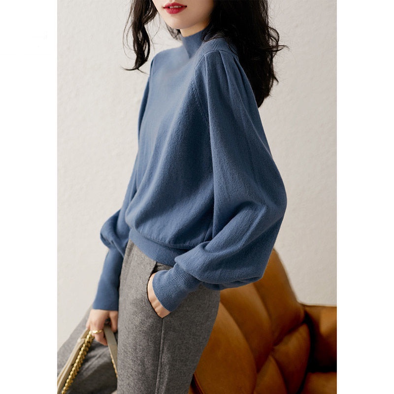 Áo sweater Cổ Lọ Tay Dài Màu Trơn Phong Cách Công Chúa Tây Tạng Thời Trang Thu Đông Cho Nữ sw