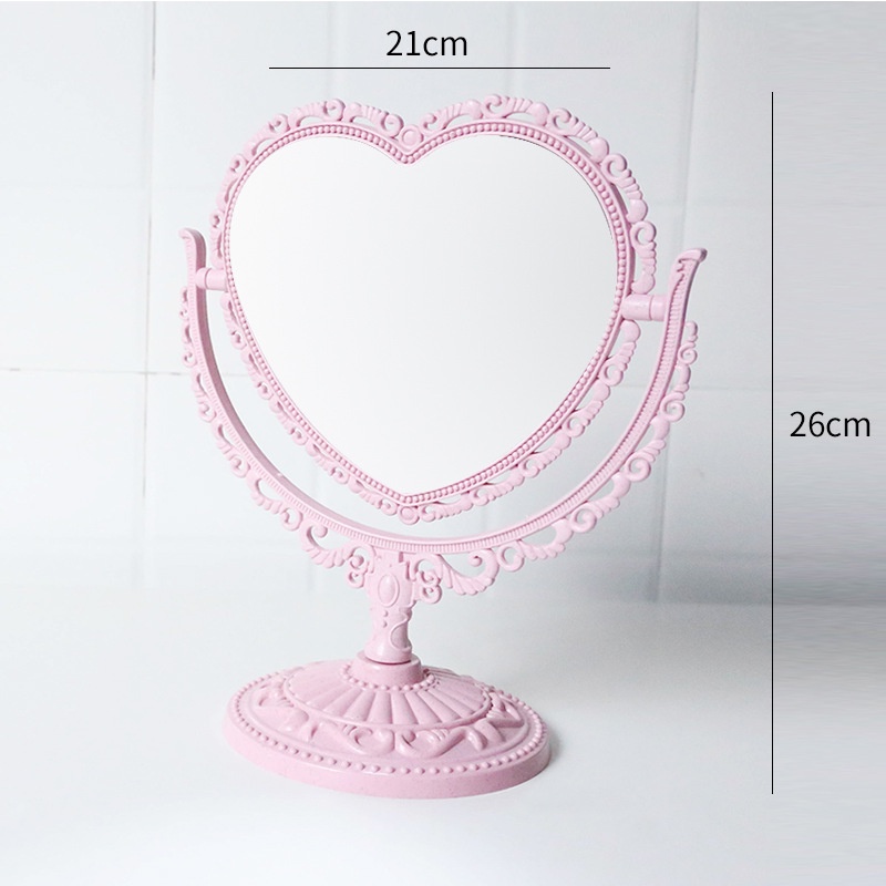 Gương để bàn công chúa màu hồng vintage MIROHOME