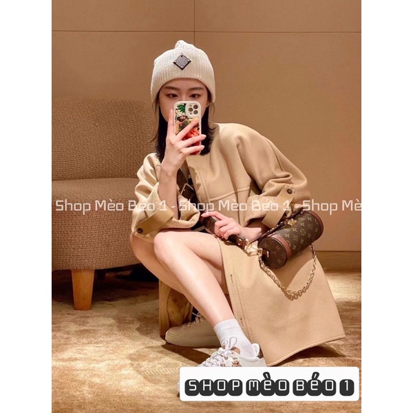 Giày thể thao spsl trắng móc khoá stick vân chìm gót nâu fullbox